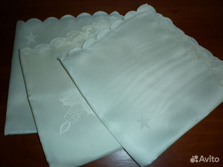 Салфетки 3 шт 40*40 см, скатерть, тюль, всё новое