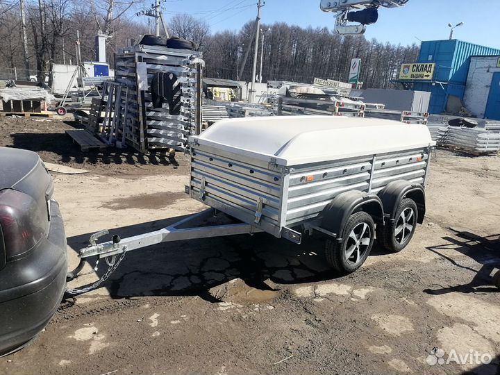 Прицеп с низкой крышкой 30.022 Н500мм двухосный