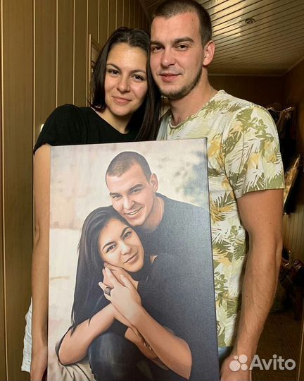 Портрет по фото на холсте