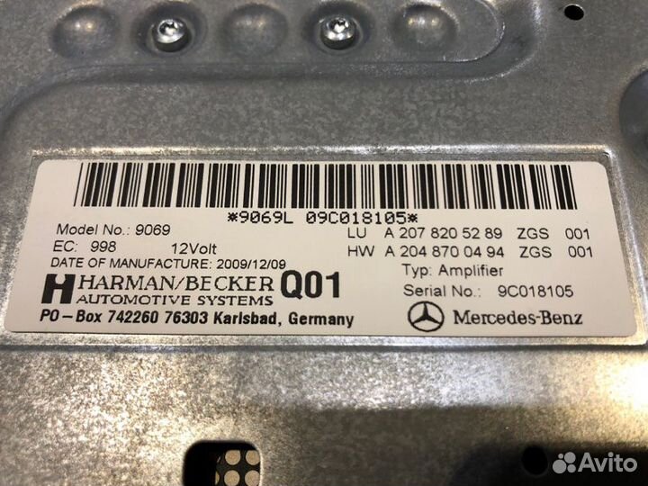 Усилитель звука Mercedes E-Class W207 273.966 2010