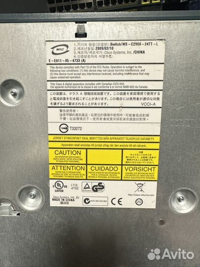 Коммутатор Cisco WS-C2960-24TT-L