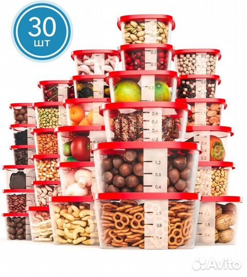 Набор пищевых контейнеров из 30 штук