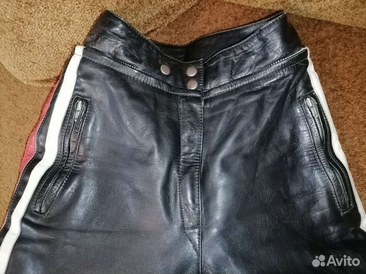 Мото Брюки кожаные