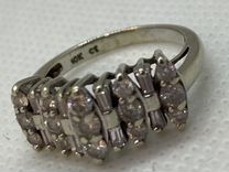 Женское кольцо белое золото10к, бриллианты