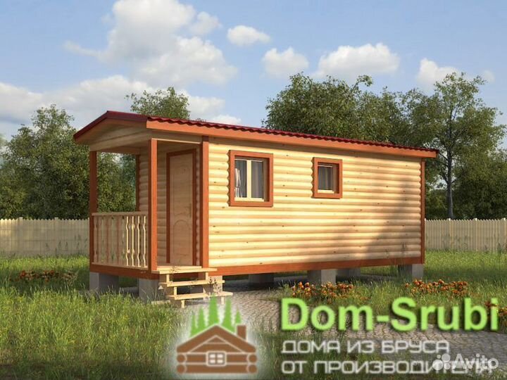 Калязин. Мобильная баня из бруса бм-6 (2.30х7)