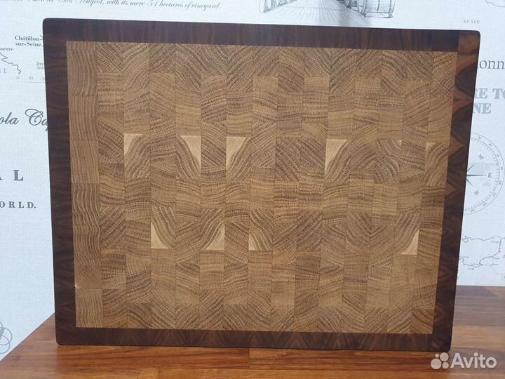 Торцевая разделочная доска (дуб+орех)