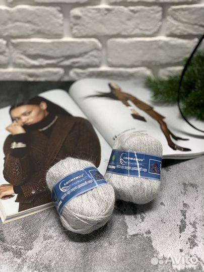 Пряжа пух норки вязание хобби