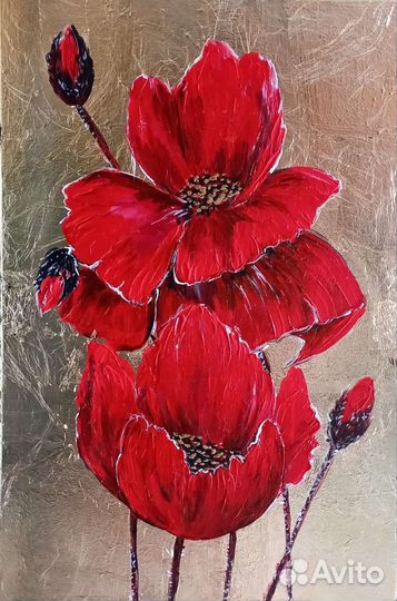 Интерьерная картина. Маки. Картина в подарок