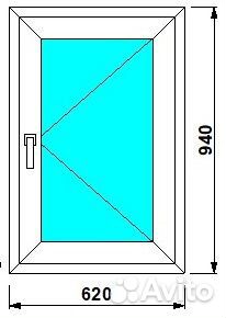 Окно пвх 620*940мм