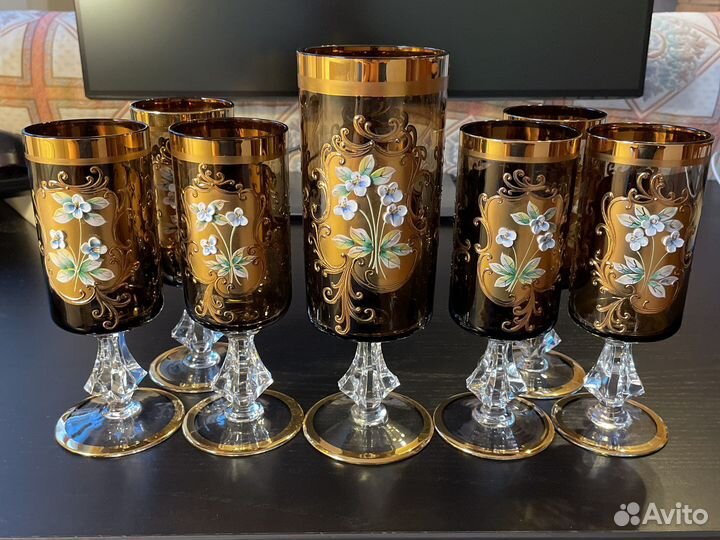 Набор фужеров богемского стекла