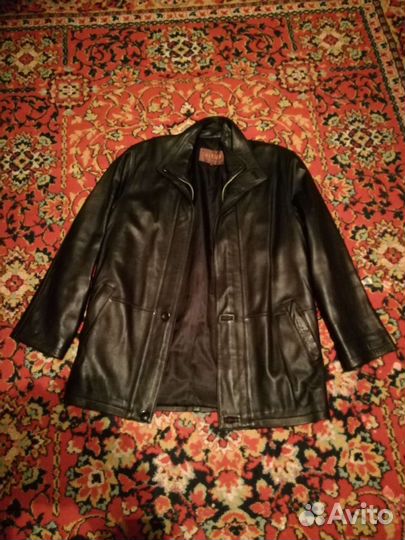 Кожаная куртка мужская 52 54 бу