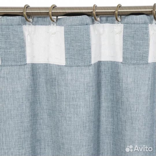 Шторы на ленте со скрытыми петлями 2000х2600 синий
