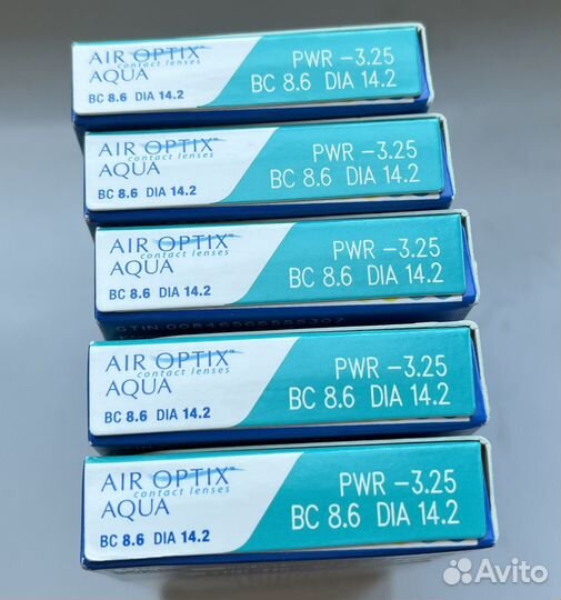 Минус3,25 Контактные линзы Air Optix Aqua, 6 шт