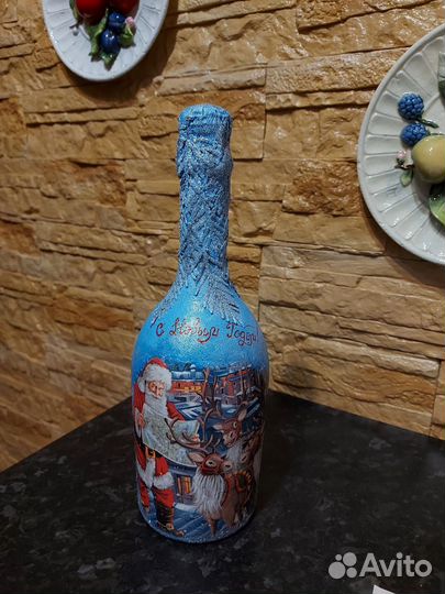 Новогодний декор бутылок, подарки