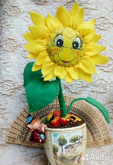 Забавный Подсолнушек.Интерьерное украшение