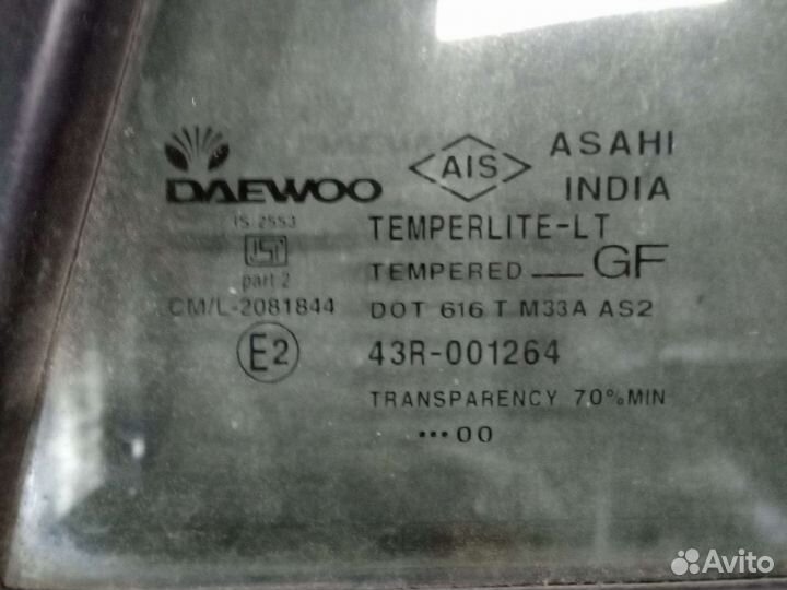 Стекло глухое задней правой двери Daewoo Nexia
