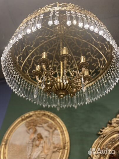 Люстра Абажур большая бронзовая