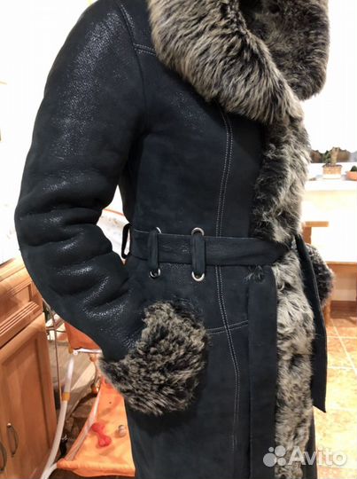 Дубленка натуральная кожа/мех, лазерная обработка