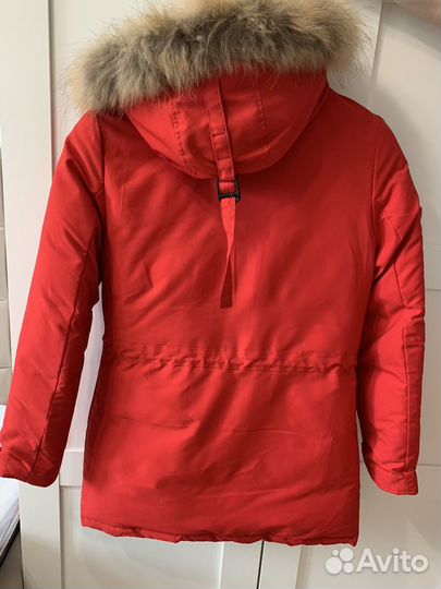 Парка женская куртка красная 40-42 xs-s