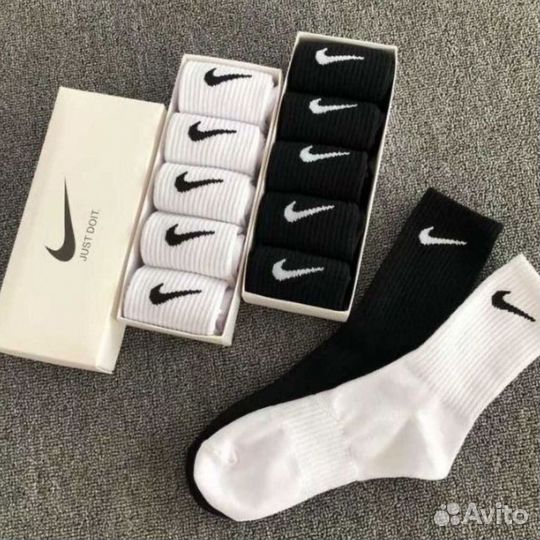 Носки nike длинные белые
