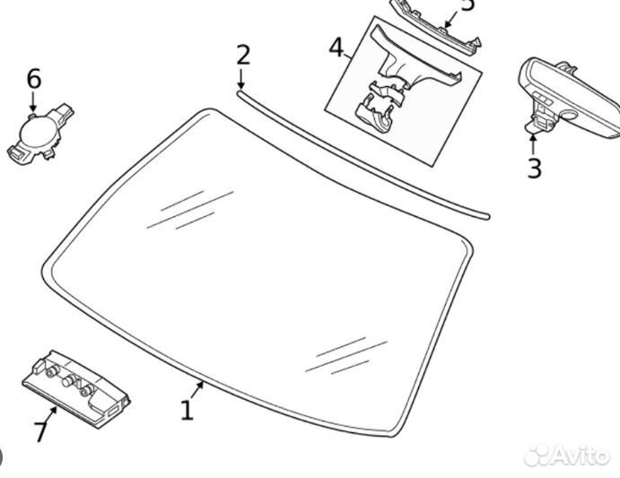 Стекло лобовое BMW 7 G11/G12 Long 4D SED 2019