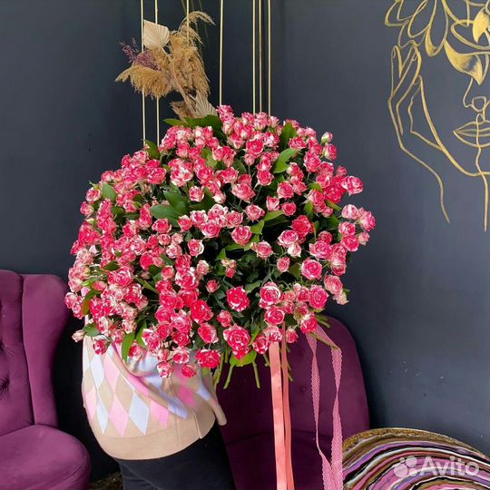 Цветы Букет кустовые розы Доставка 24/7