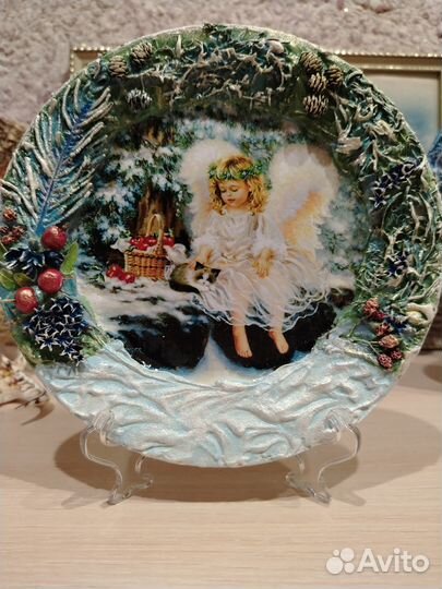 Тарелки Объёмный декупаж