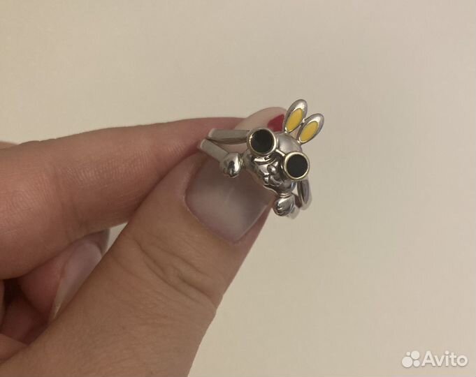 Кольцо серебро двойное