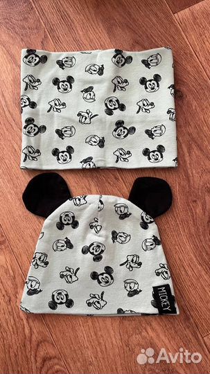 Шапочка, шарфик 3-6 мес новое