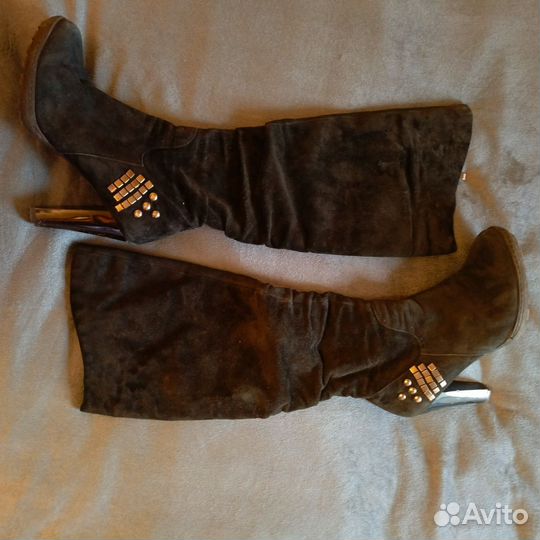 Сапоги женские деми натуральная замша