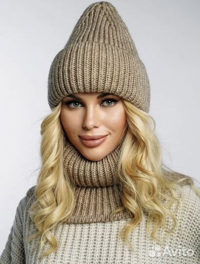 Шапка и снуд, зимний комплект