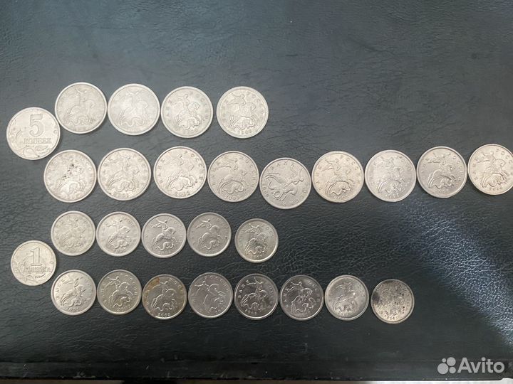 Монеты РФ 1 копейка и 5 копеек