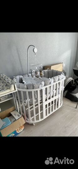 Кроватка-трансформер 7в1 с маятником