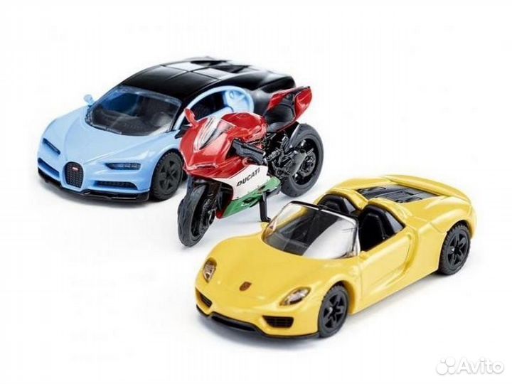 Siku 6313 Набор спорткаров и мотоцикл