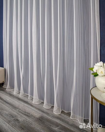 Тюль Плиссе Крем