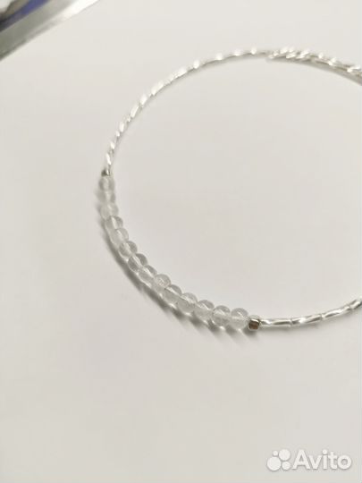 Чокер серебристый с горным хрусталем