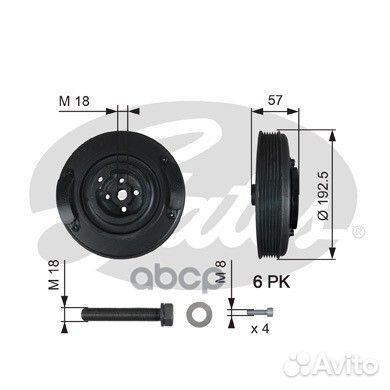 Шкив коленвала TVD1033A Gates