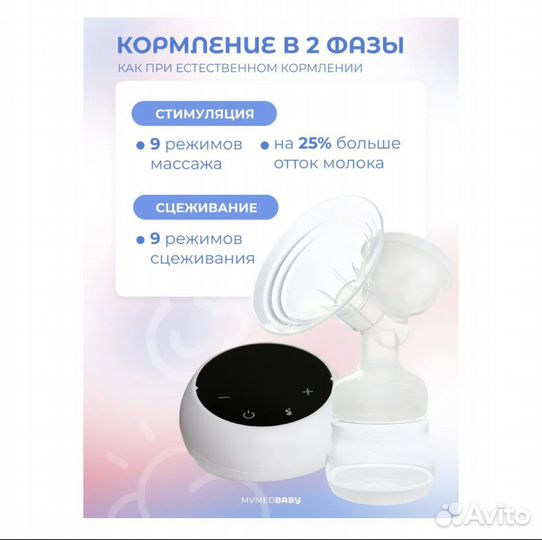 Молокоотсос электрический 9 режимов сцеживания