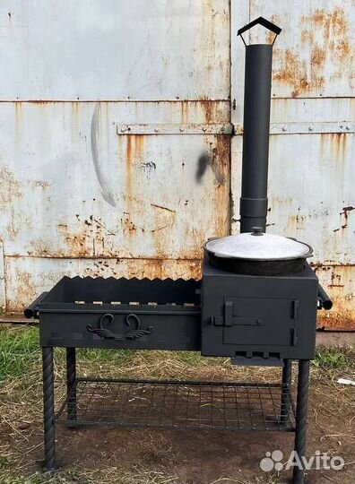 Мангал с печкой под казан