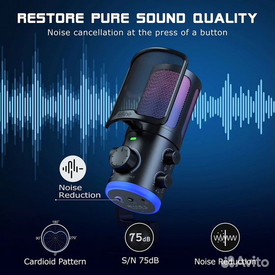 USB микрофон FiFine AM6 (новый)