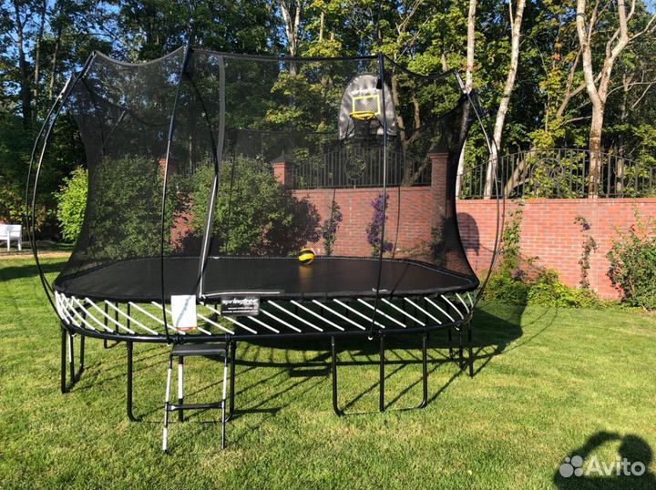 Батут квадратный S155 H с корзиной для мяча