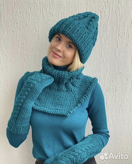 Шапка снуд и варежки