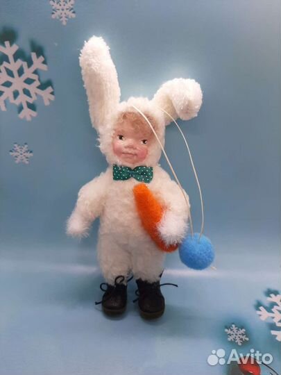 Ёлочные игрушки кролики(12см)на ёлку