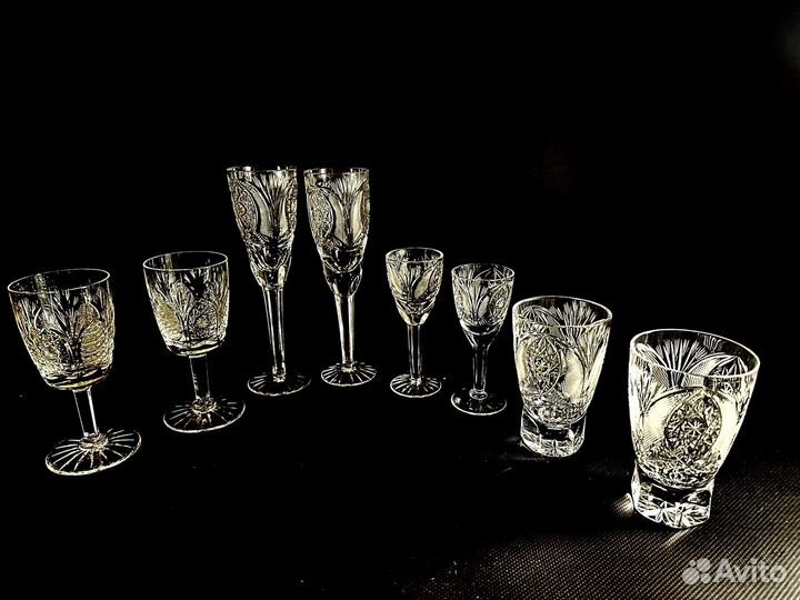 Фужеры стаканы хрусталь Чехия Гусь-Хрустальный