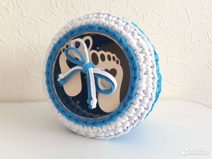 Корзинка из трикотажной пряжи