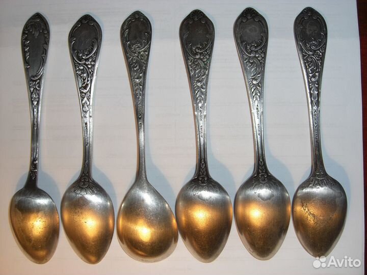 Мельхиор чайные ложки Латвия разные винтаж
