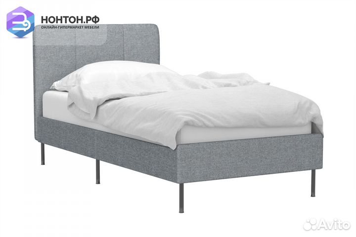 Кровать Ноа 0.9 м светло-серая