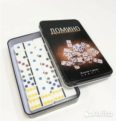 Домино в железной коробке (28 костей)