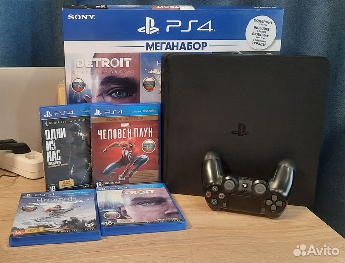 Sony playstation 4 slim 1tb (4 игры в комплекте)