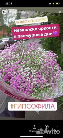 Букет из радужной гипсофилы